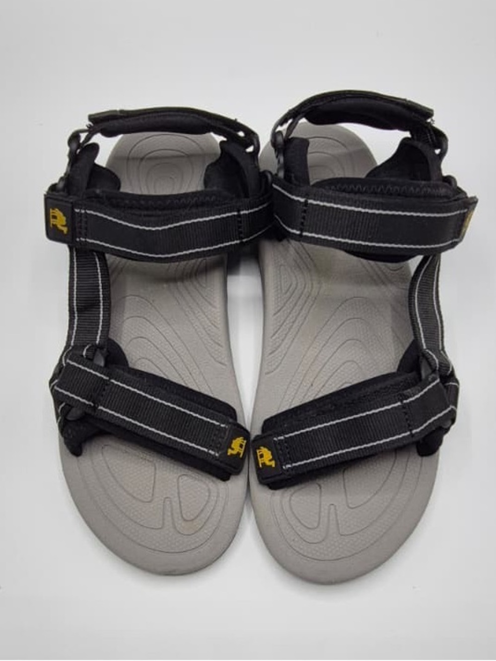 Men's Black Adjustable Strap Sandals - Comfortable Everyday Flip-Flop Style